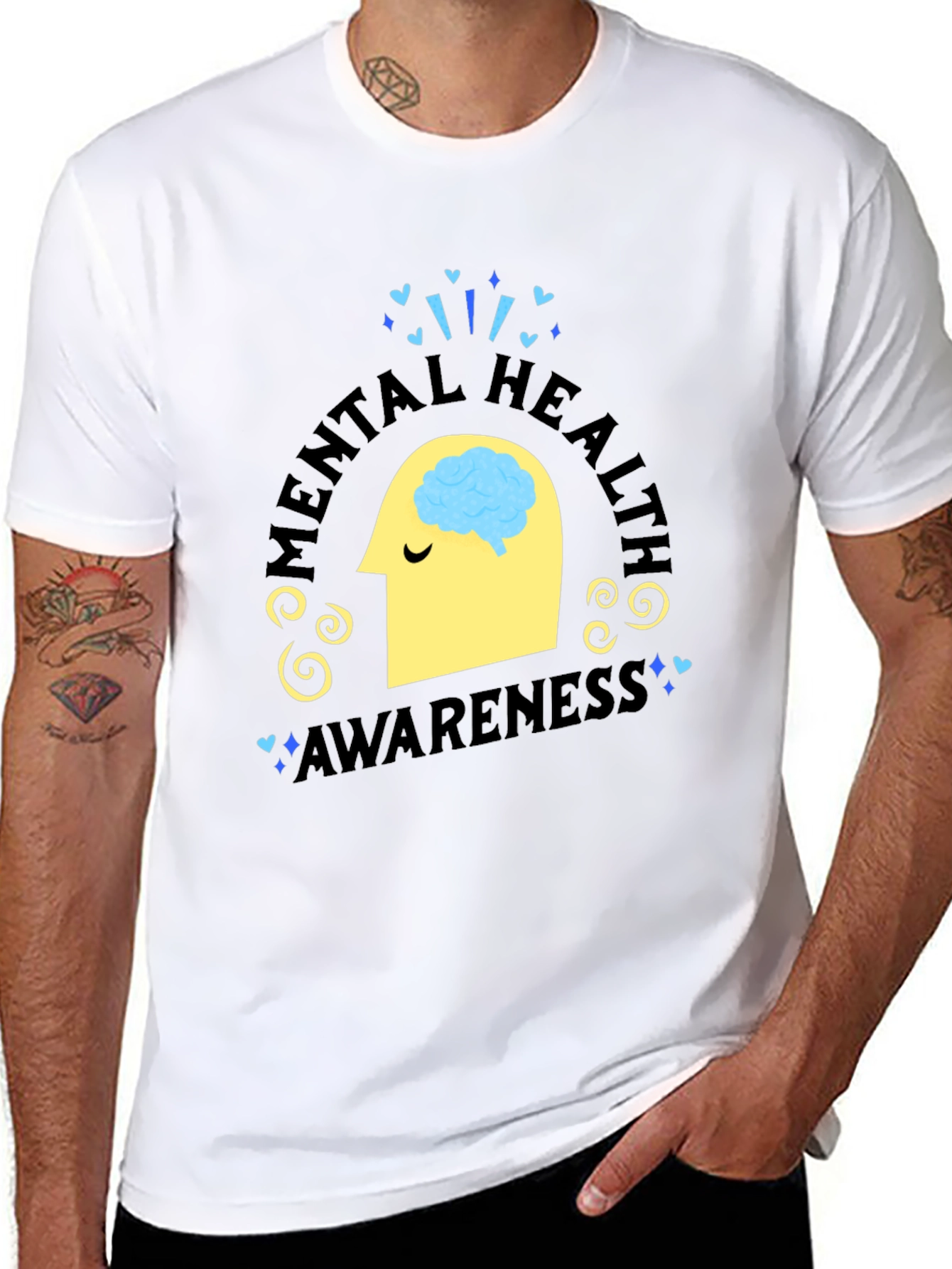 Black Mental Health Awareness Black T-Shirt view 8