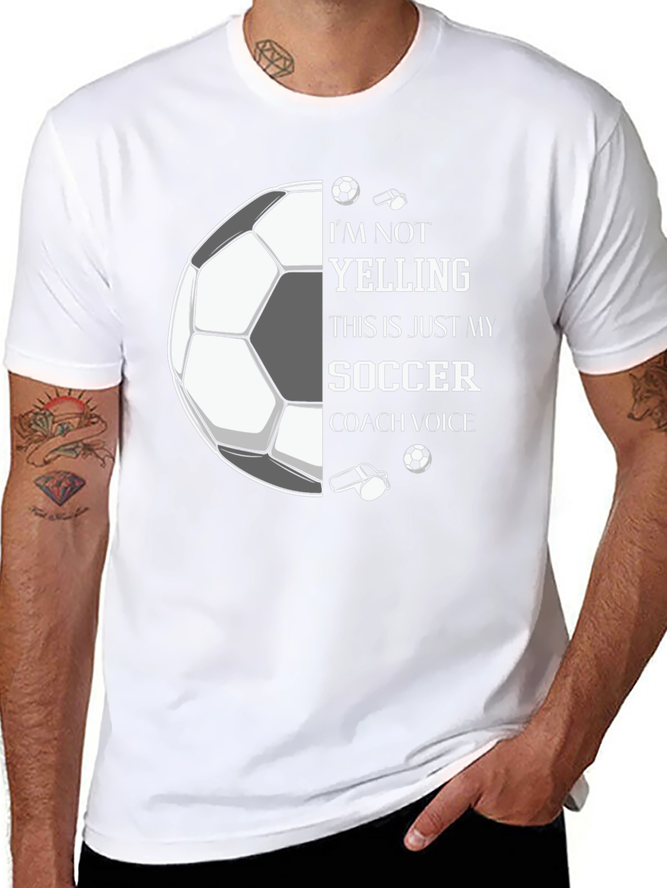 Black Soccer Coach Voice Graphic Tee view 8