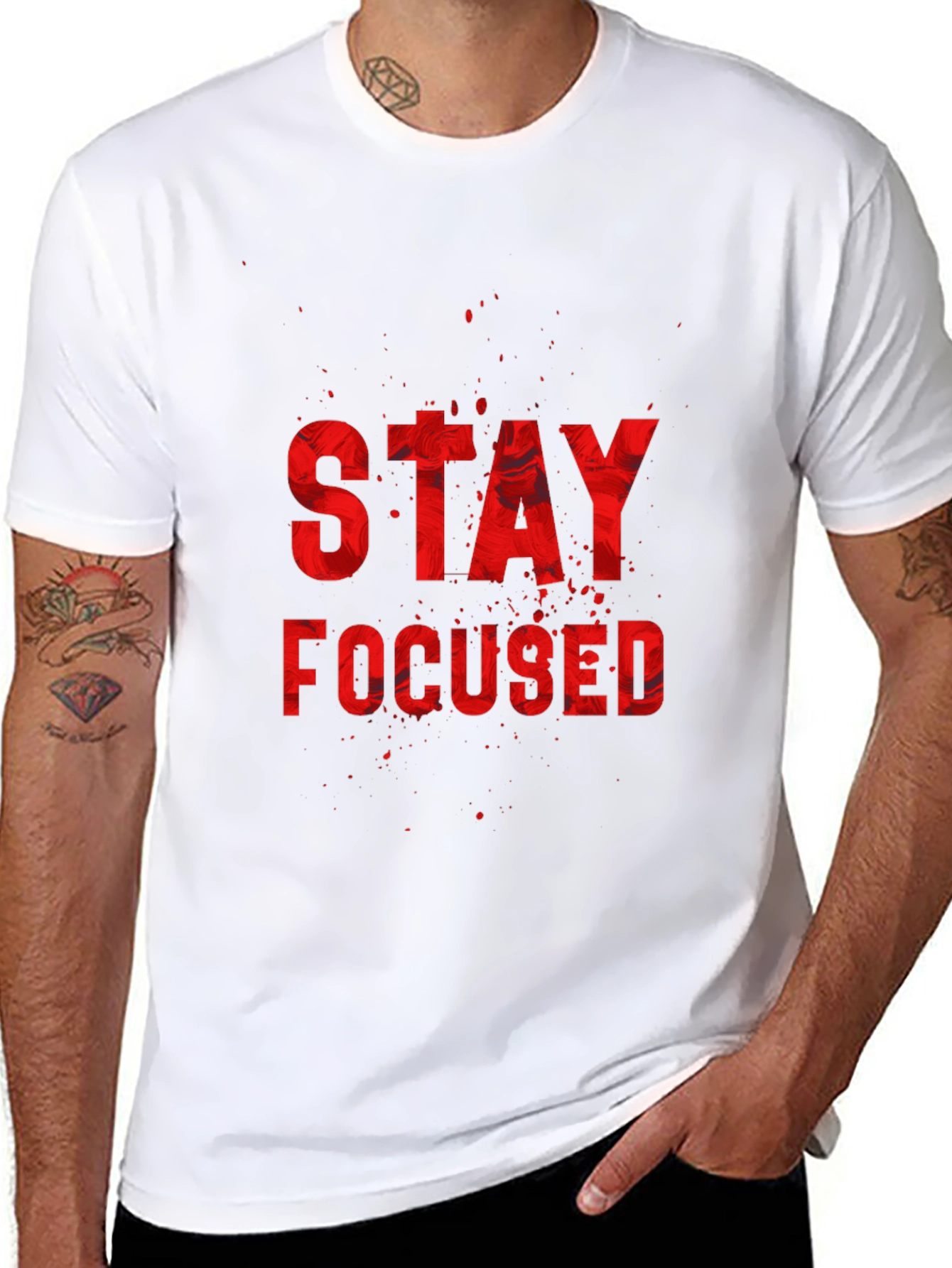 Black Stay Focused Graphic T-Shirt view 8