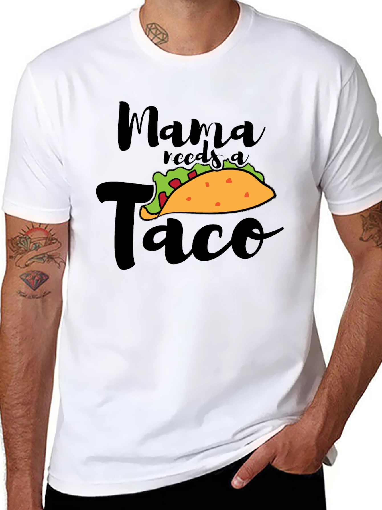 Black Mama Needs A Taco Funny Graphic Tee view 8