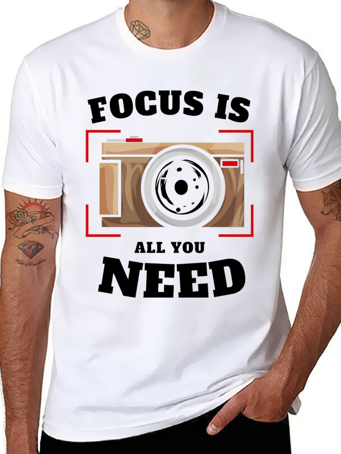 Focus Is All You Need - Camera Graphic T-Shirt - 8