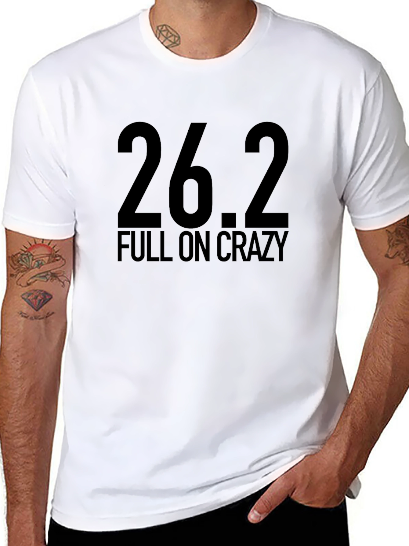 Black 26.2 Full On Crazy Black Graphic Tee view 8