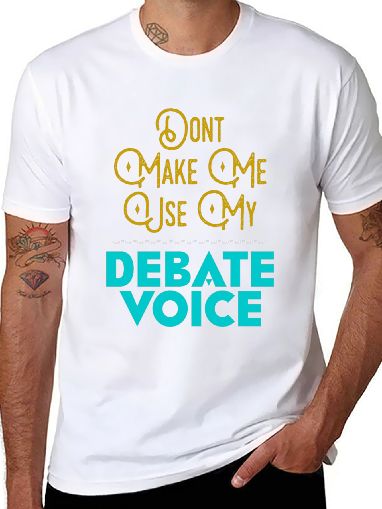 Black Debate Voice Tee - Funny Statement T-Shirt view 8
