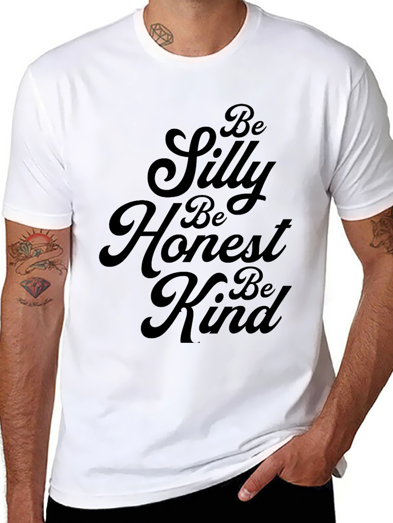 Black Be Silly, Honest, Kind Black T-Shirt view 8