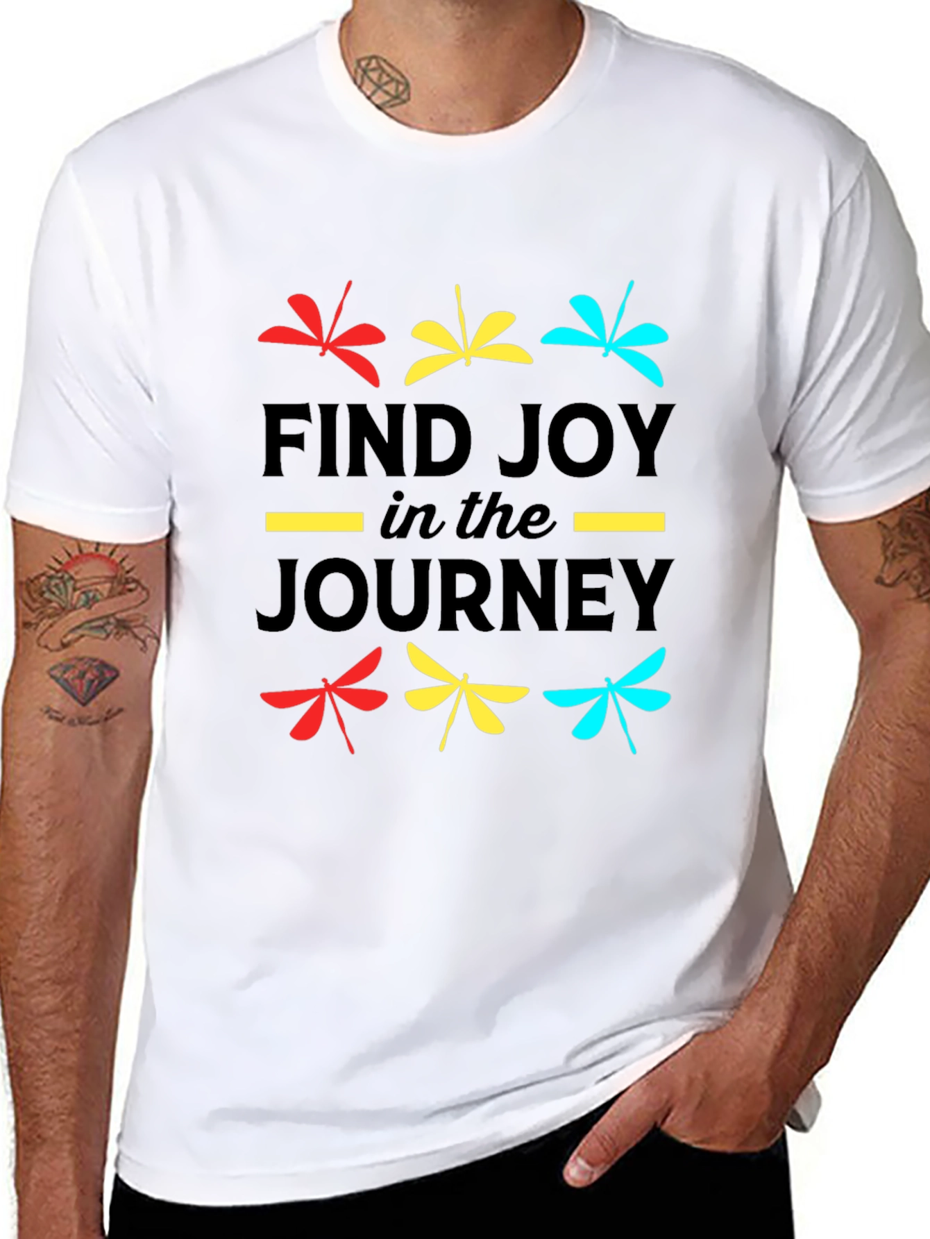 Black Find Joy Dragonfly Graphic Tee view 8