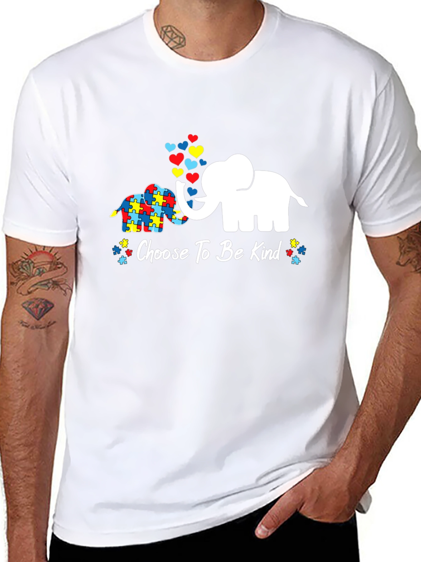 Black Choose To Be Kind Autism Awareness T-Shirt view 8
