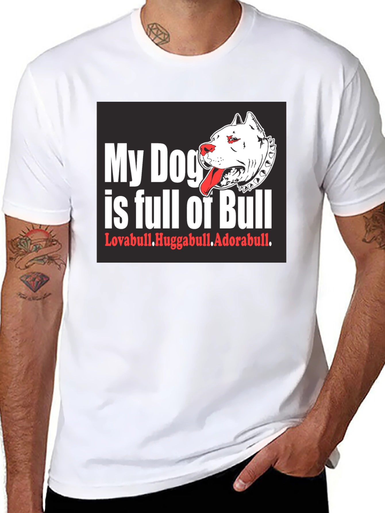 Black My Dog is Full of Bull T-Shirt view 8
