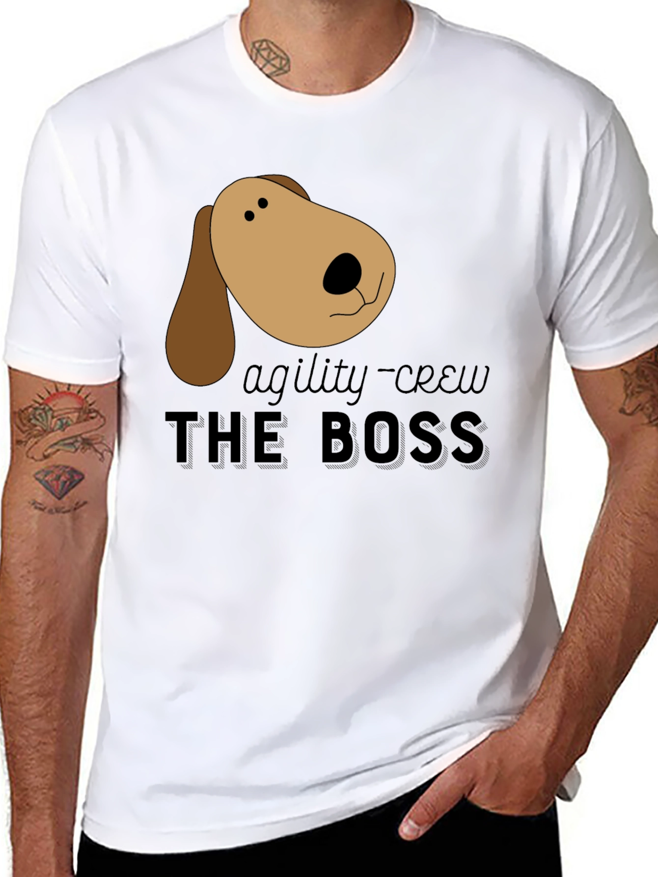 Black Agility Crew Dog Boss Black T-Shirt view 8
