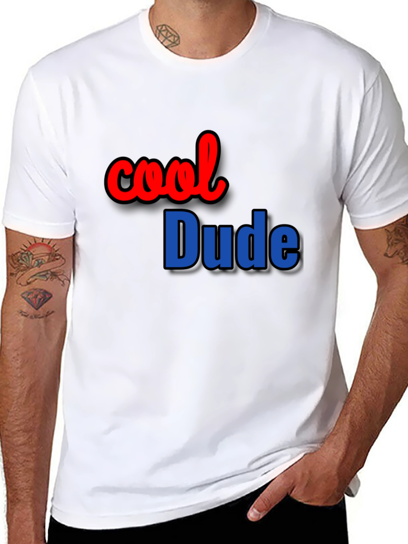Black Cool Dude Black T-Shirt Casual Wear view 8