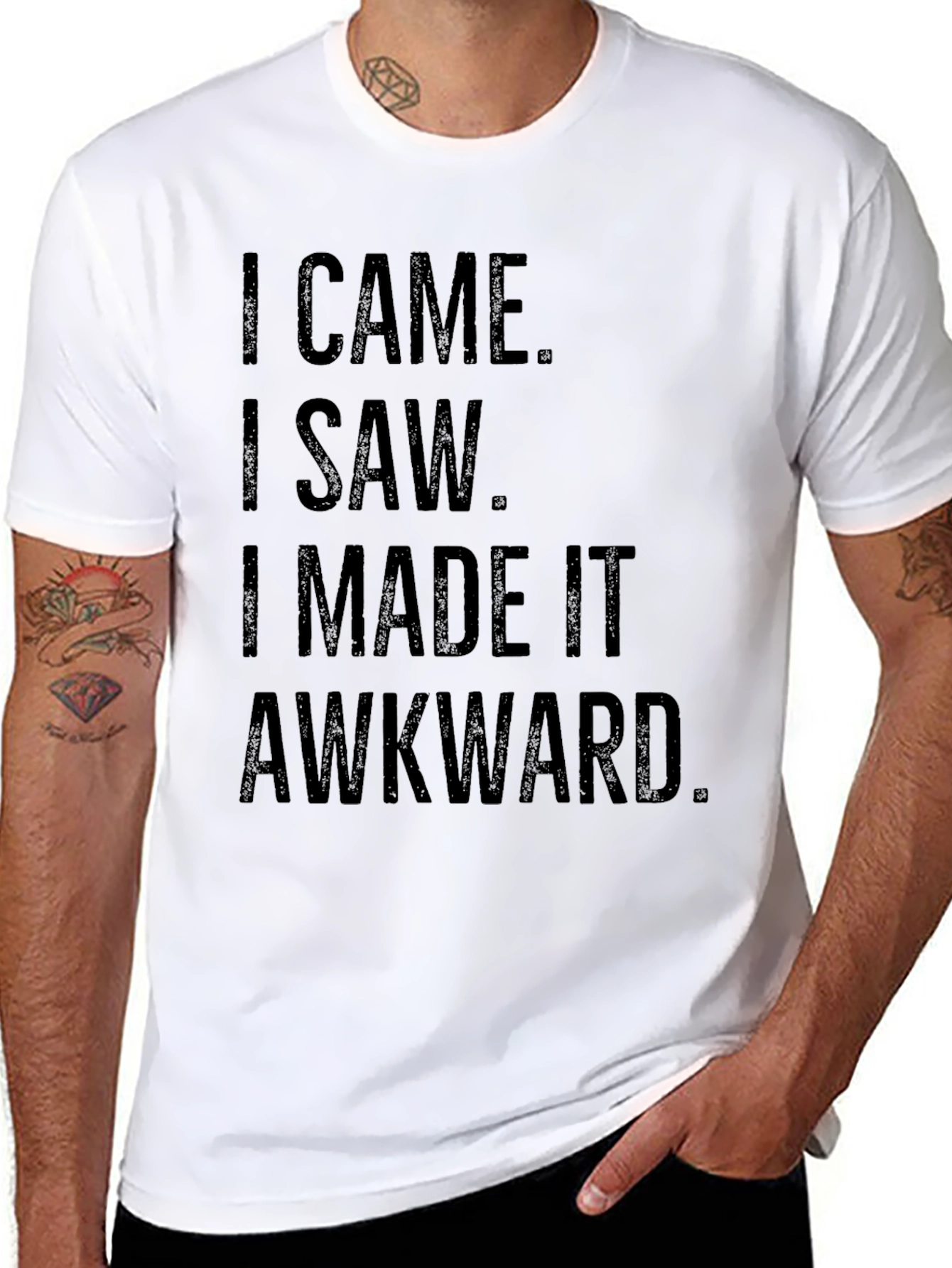 Black Funny Awkward Statement Black Graphic T-Shirt view 8