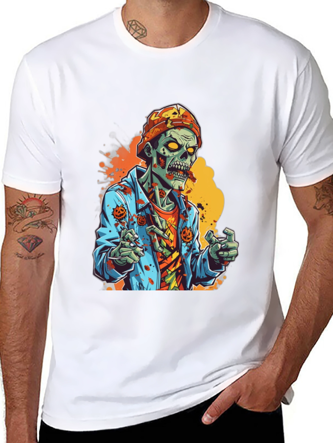 Black Zombie Halloween Graphic Tee view 8
