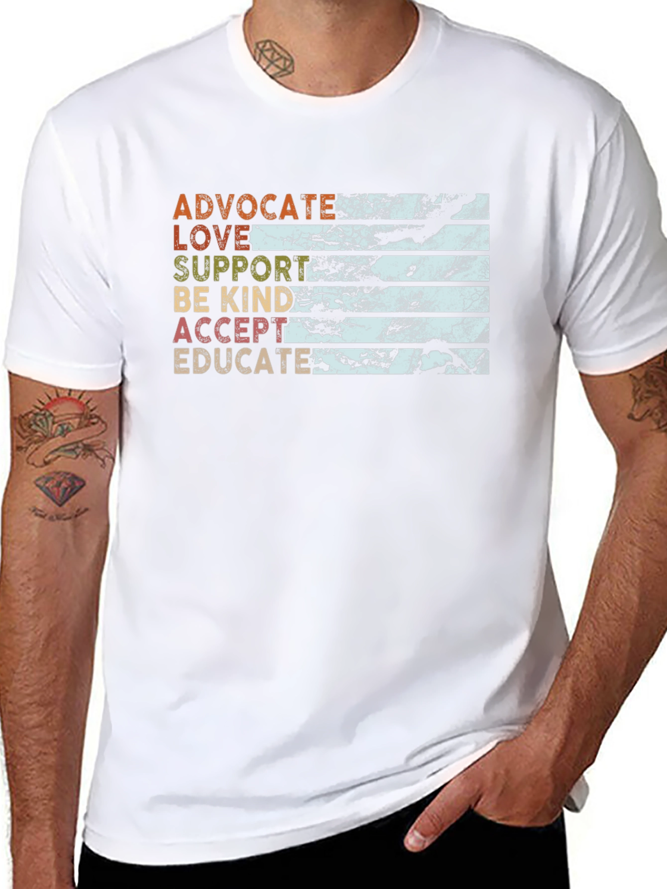 Black Advocate Love Support Kindness T-Shirt view 8