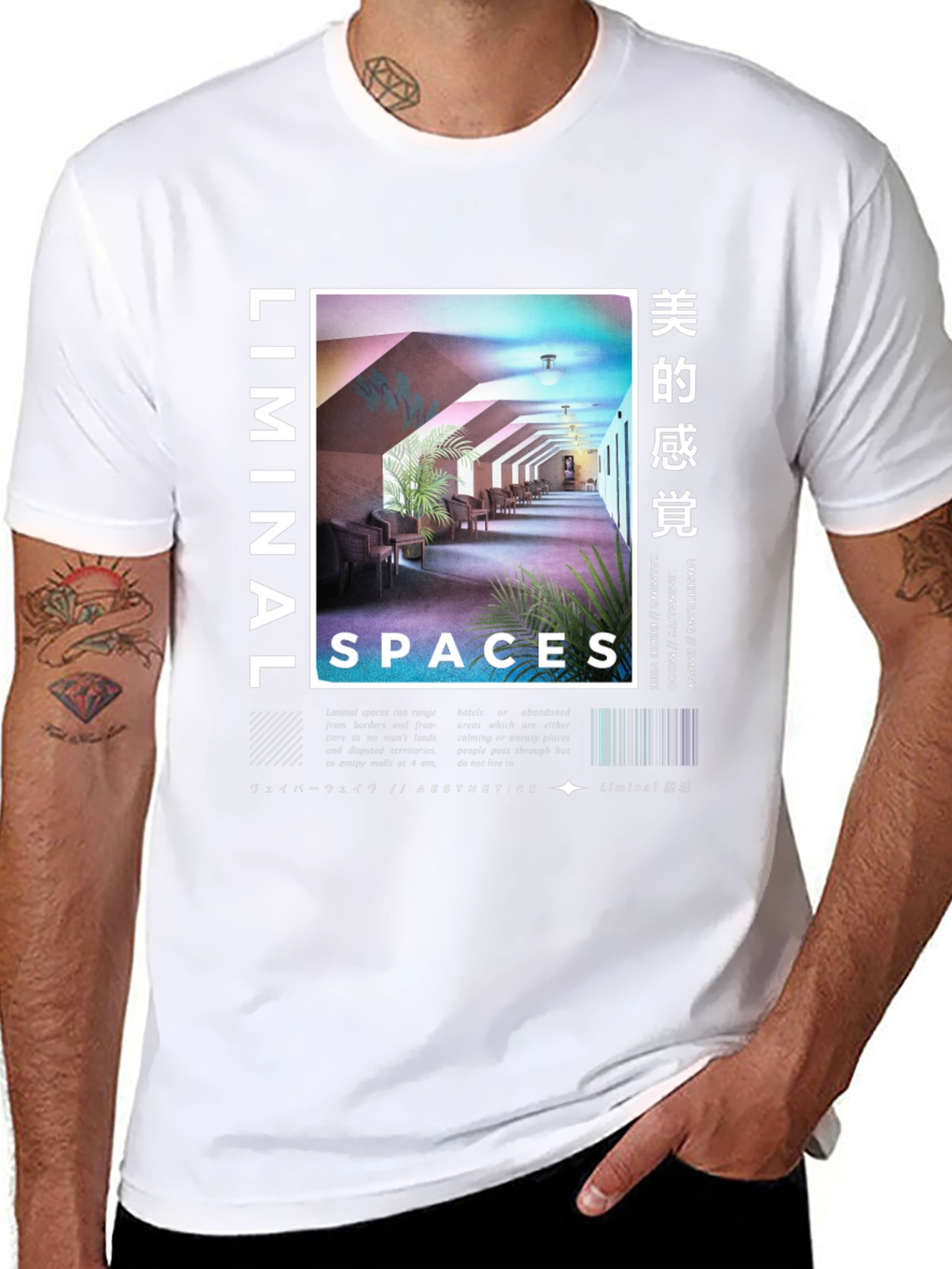 Black Liminal Spaces Graphic T-Shirt view 8