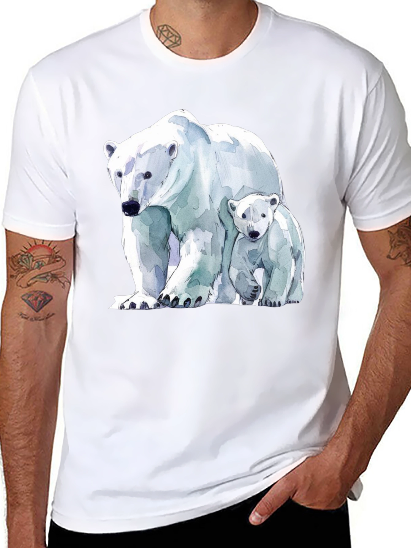 Black Polar Bear Graphic Tee view 8