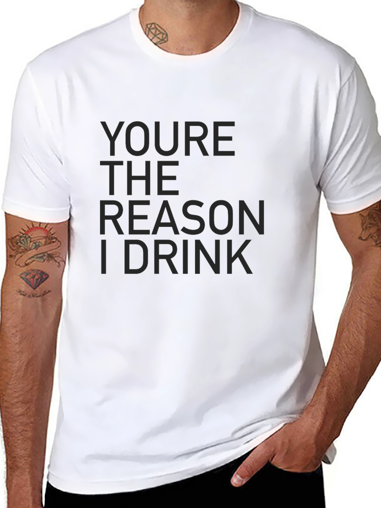 Black You're The Reason I Drink Graphic Tee view 8