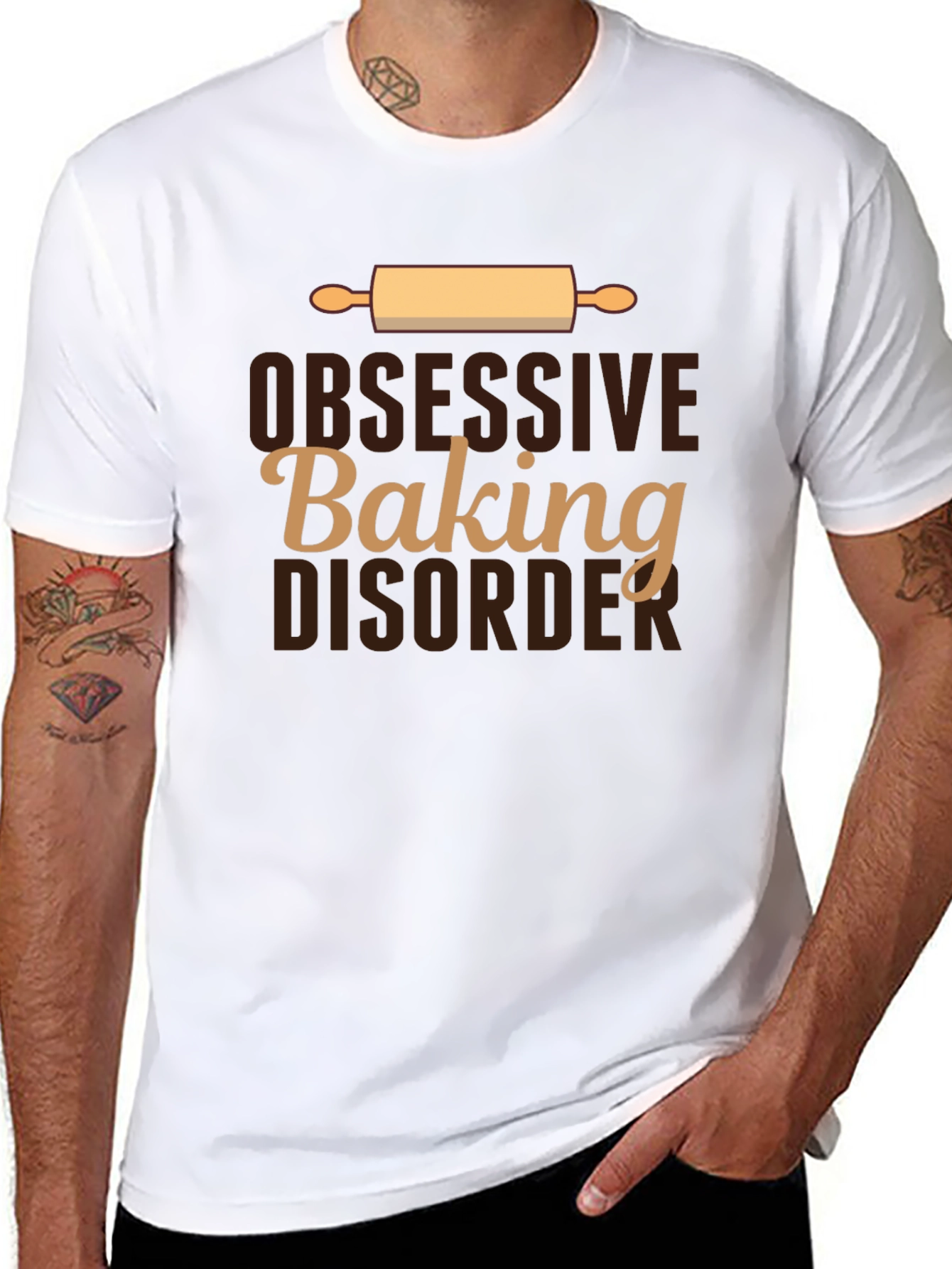 Black Obsessive Baking Disorder T-Shirt view 8