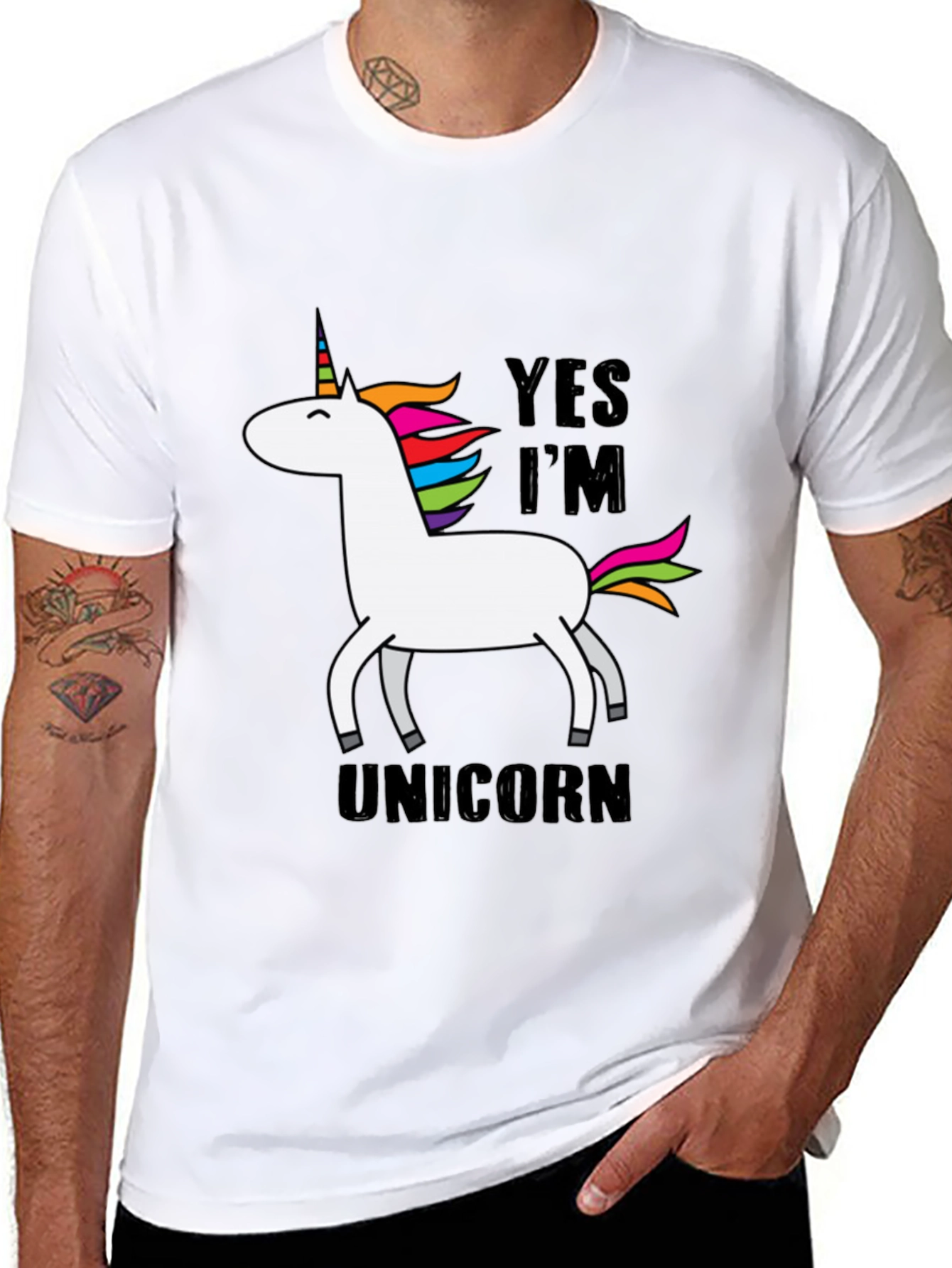 Black Yes I'm a Unicorn T-Shirt - Graphic Tee view 8