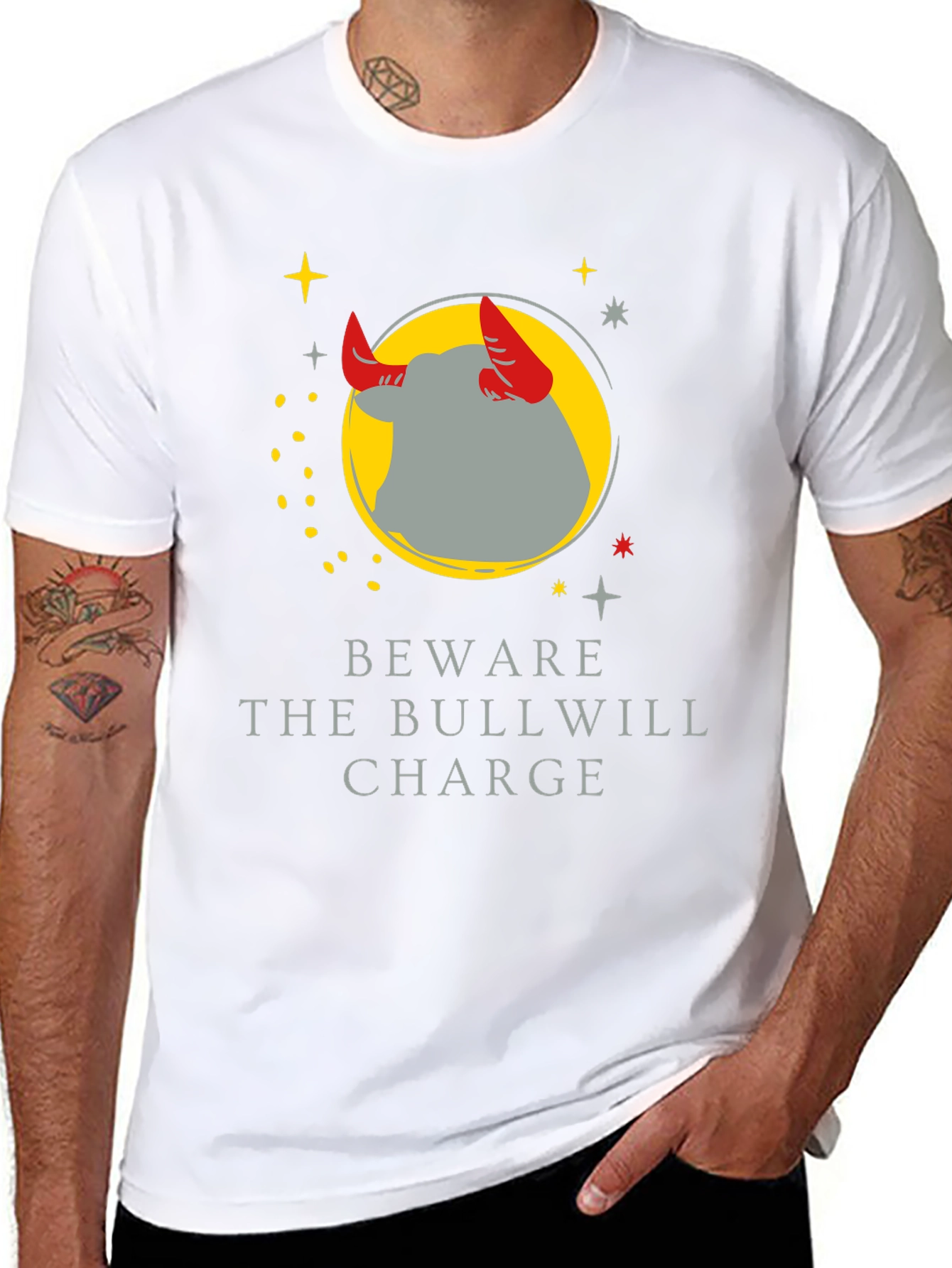 Black Beware the Bullwill Charge Graphic Tee view 8
