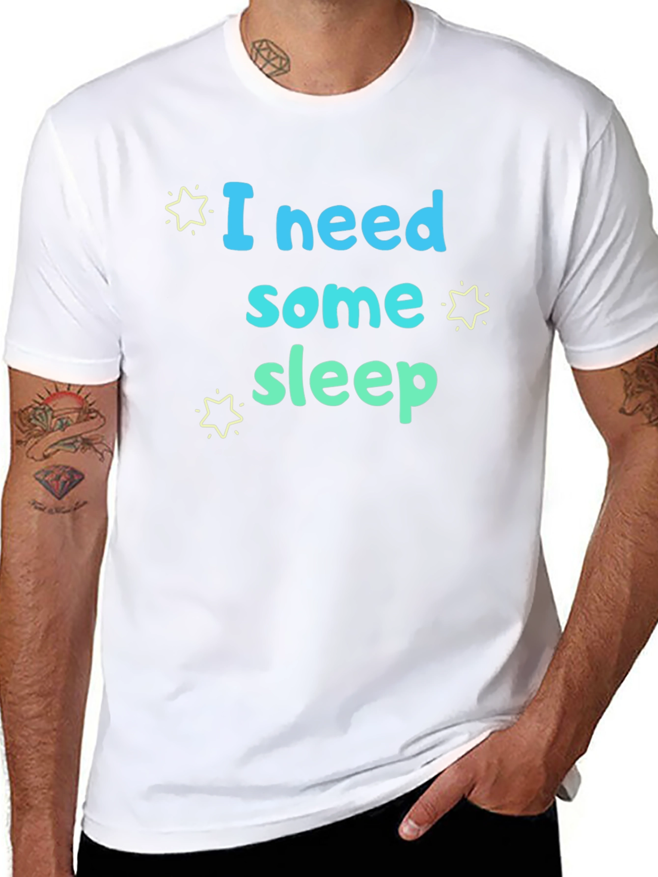 Black I Need Some Sleep Graphic T-Shirt view 8