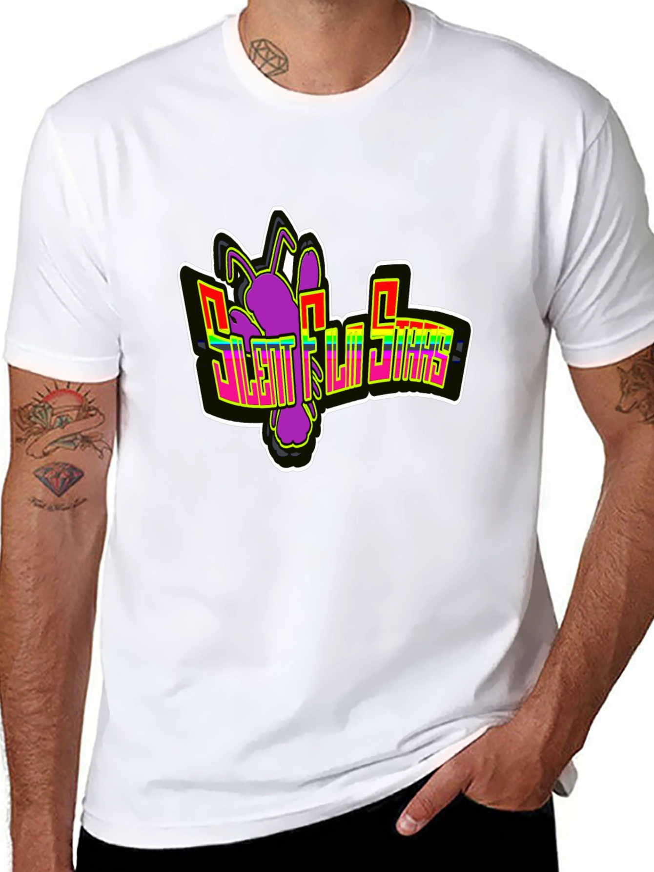 Black Silent Ls In Jihads Graphic Tee - Bold Black T-Shirt view 8