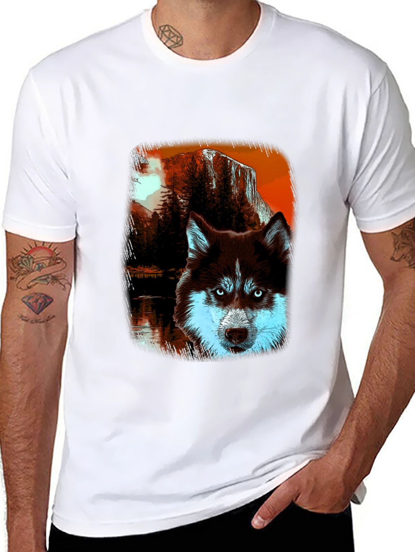 Black Husky Wilderness Graphic Tee - Black Cotton Blend view 8