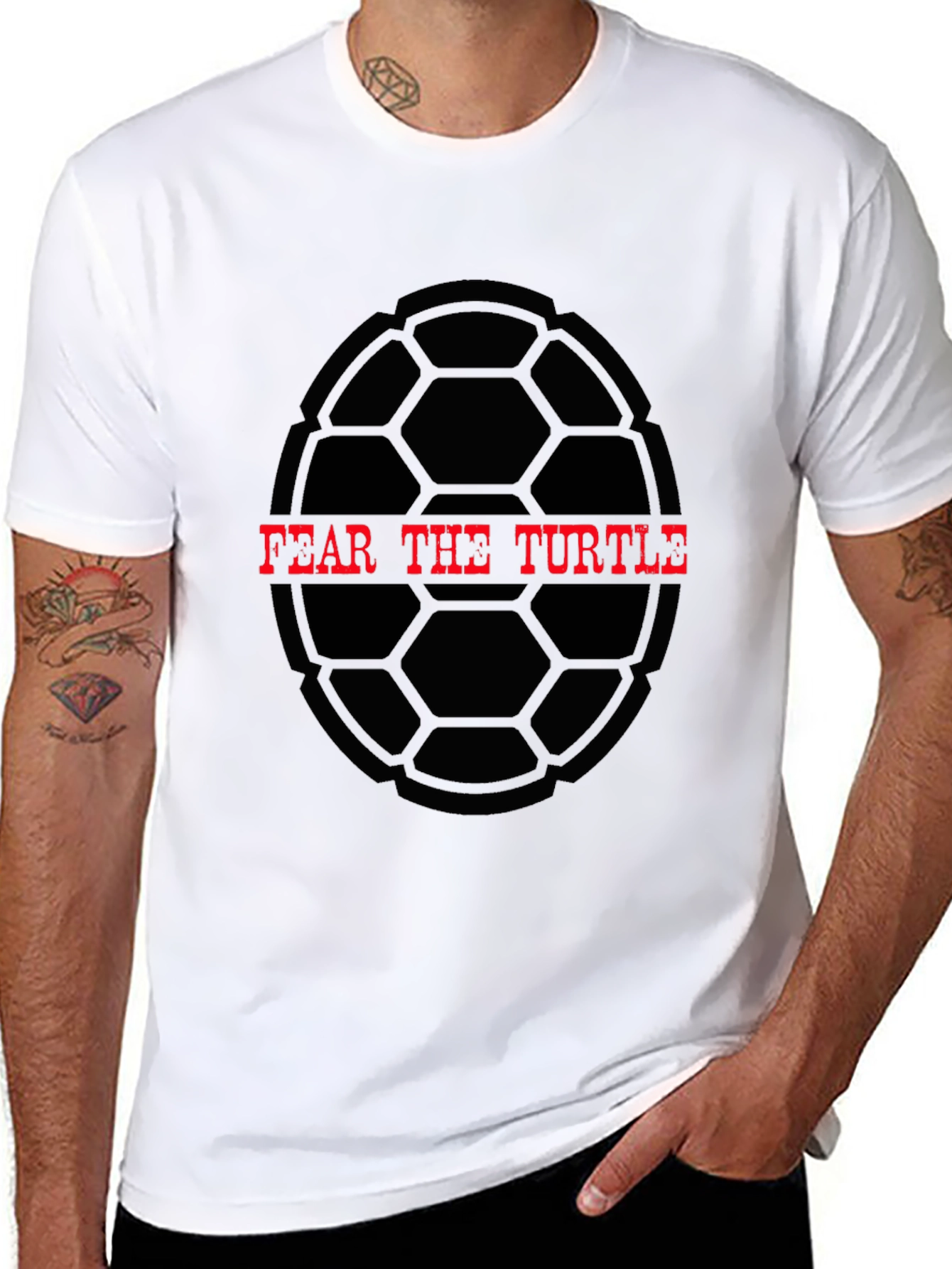 Black Fear The Turtle Graphic Tee - Black view 8