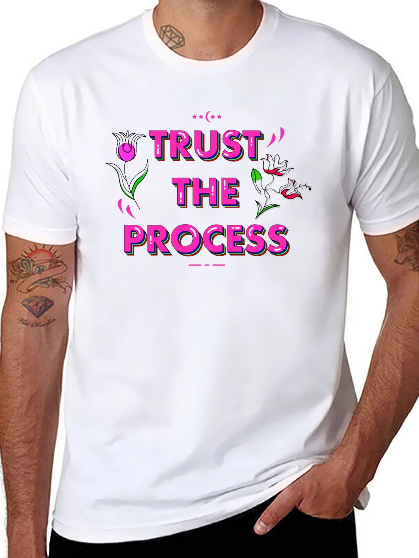 Black Trust The Process Black Graphic Tee view 8