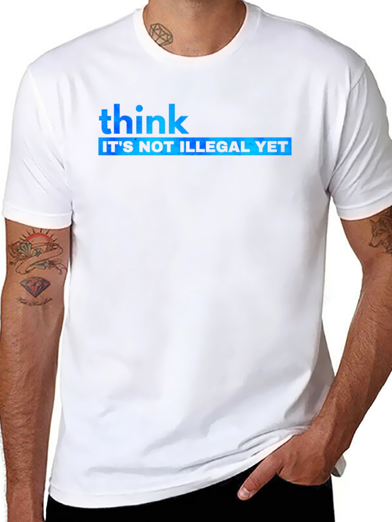 Black Think It's Not Illegal Yet Graphic Tee view 8