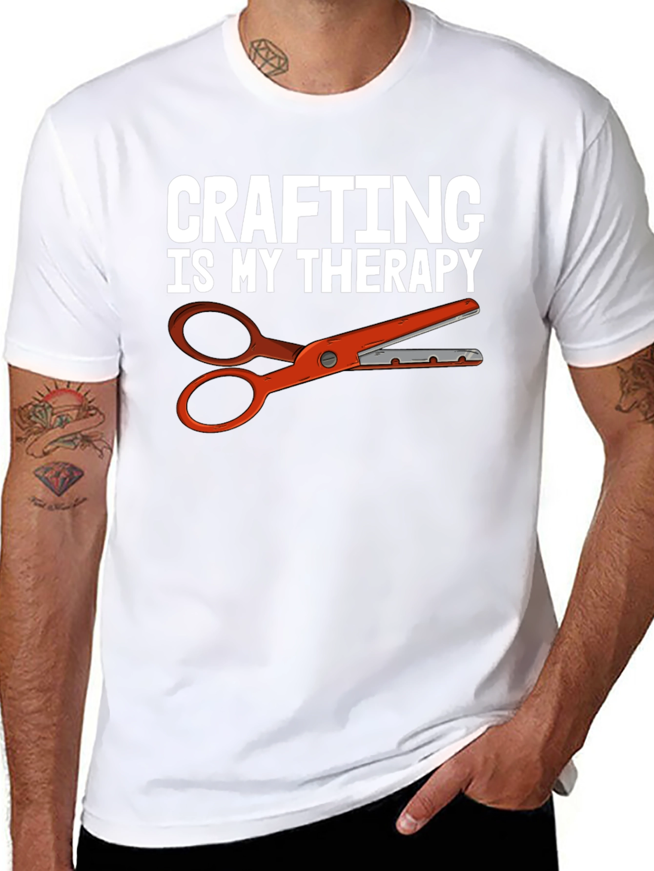 Black Crafting Therapy T-Shirt - Hobby Apparel view 8