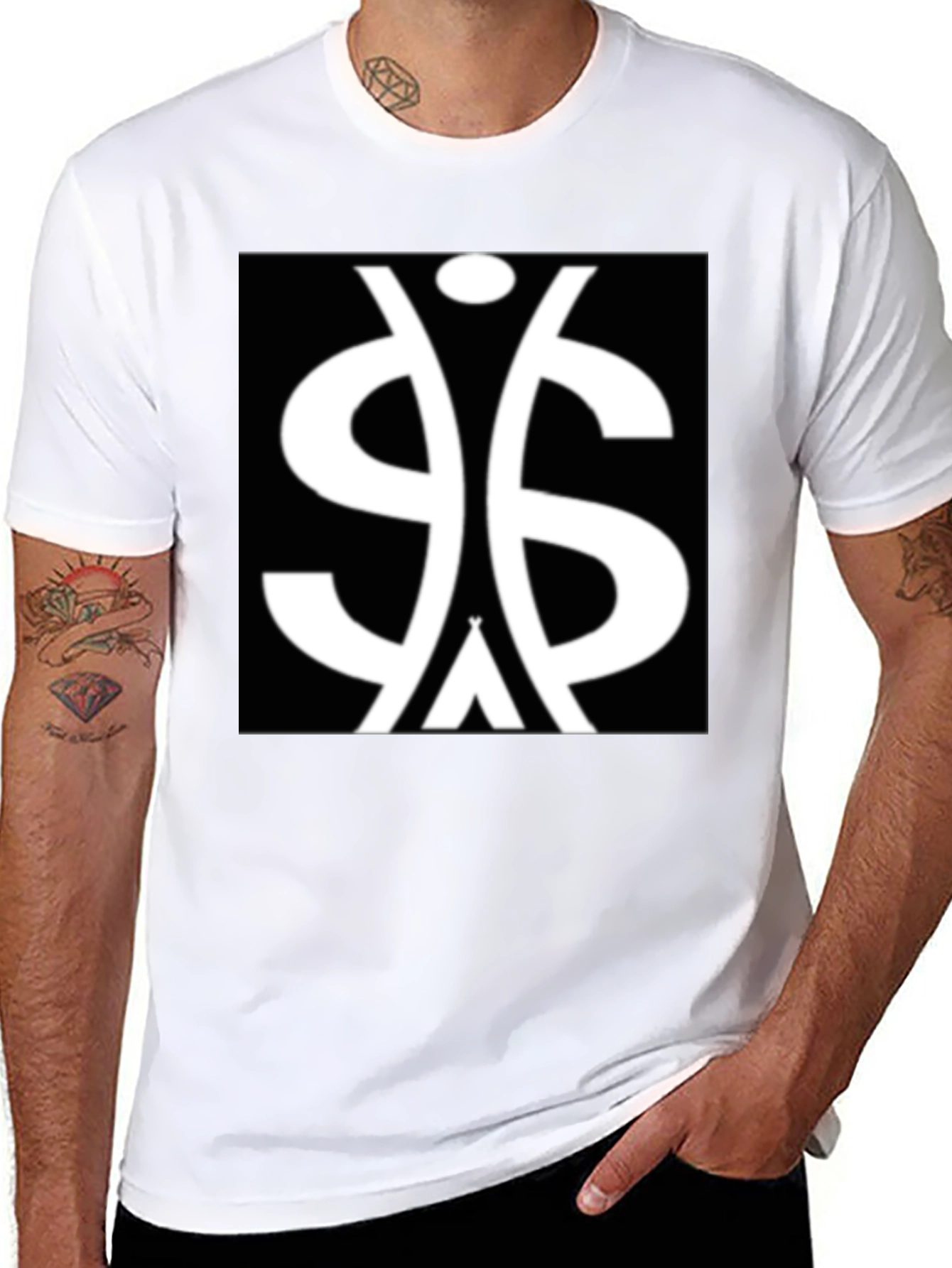 Black Symbol Graphic Tee - Black Cotton Blend view 8