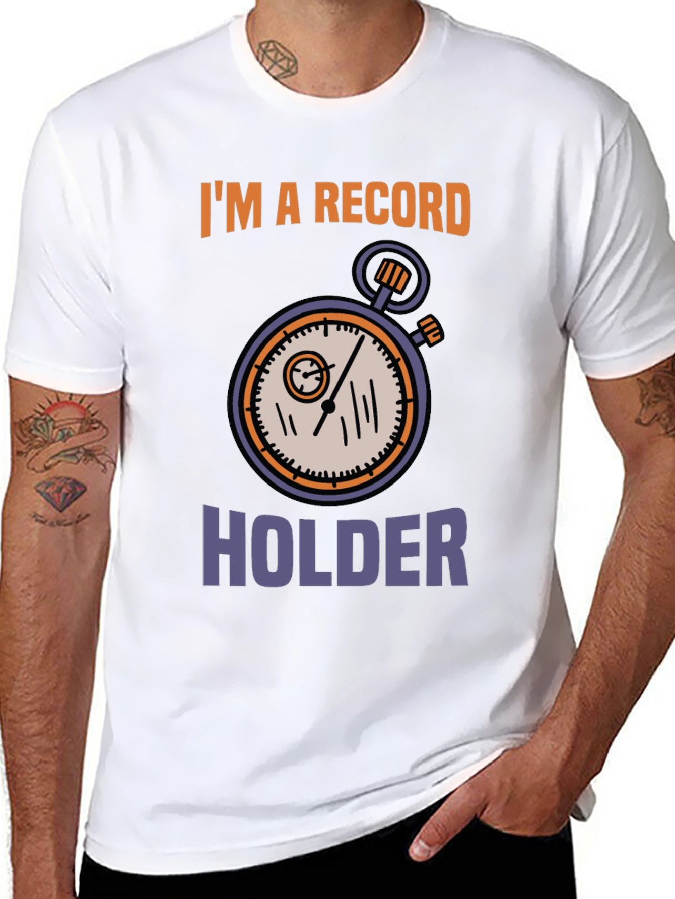 Black Record Holder Graphic Tee - Unique Design view 8