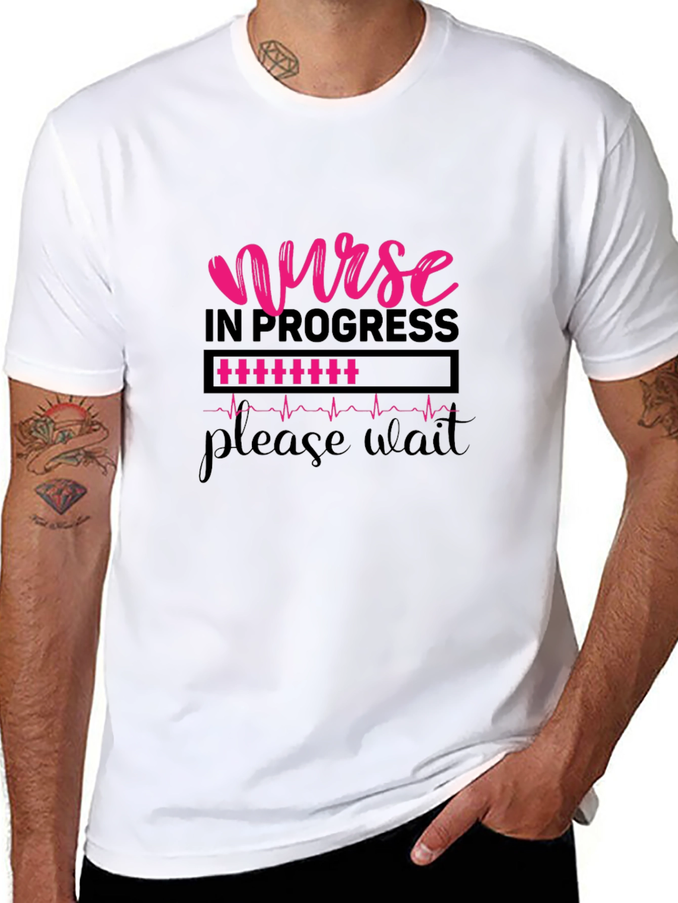 Black Nurse in Progress T-Shirt view 8