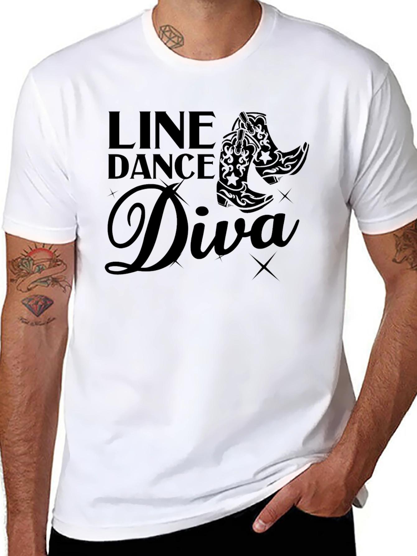 Line Dance Diva T-Shirt - Western Cowboy Boots - 8