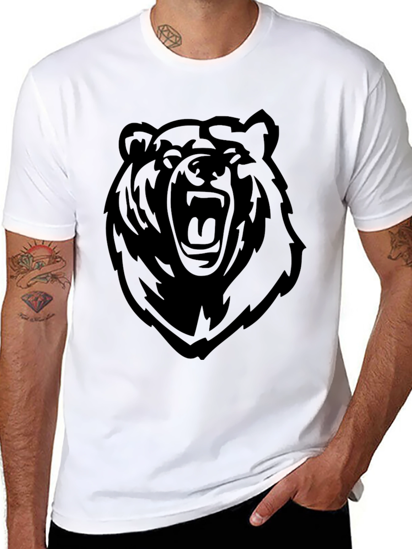 Black Black Bear Graphic Tee - Men's Casual Shirt view 8