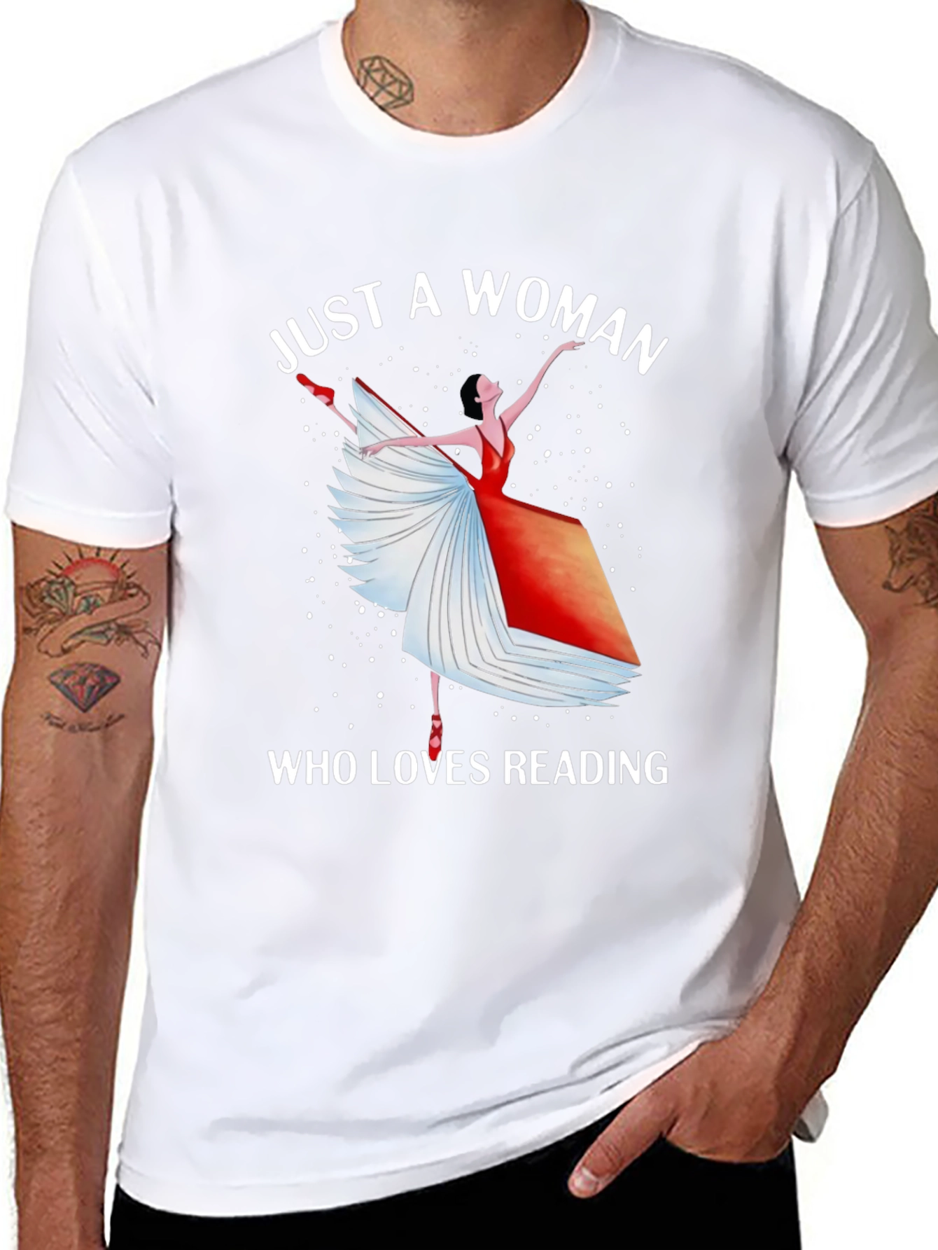 Black Just A Woman Who Loves Reading T-Shirt view 8