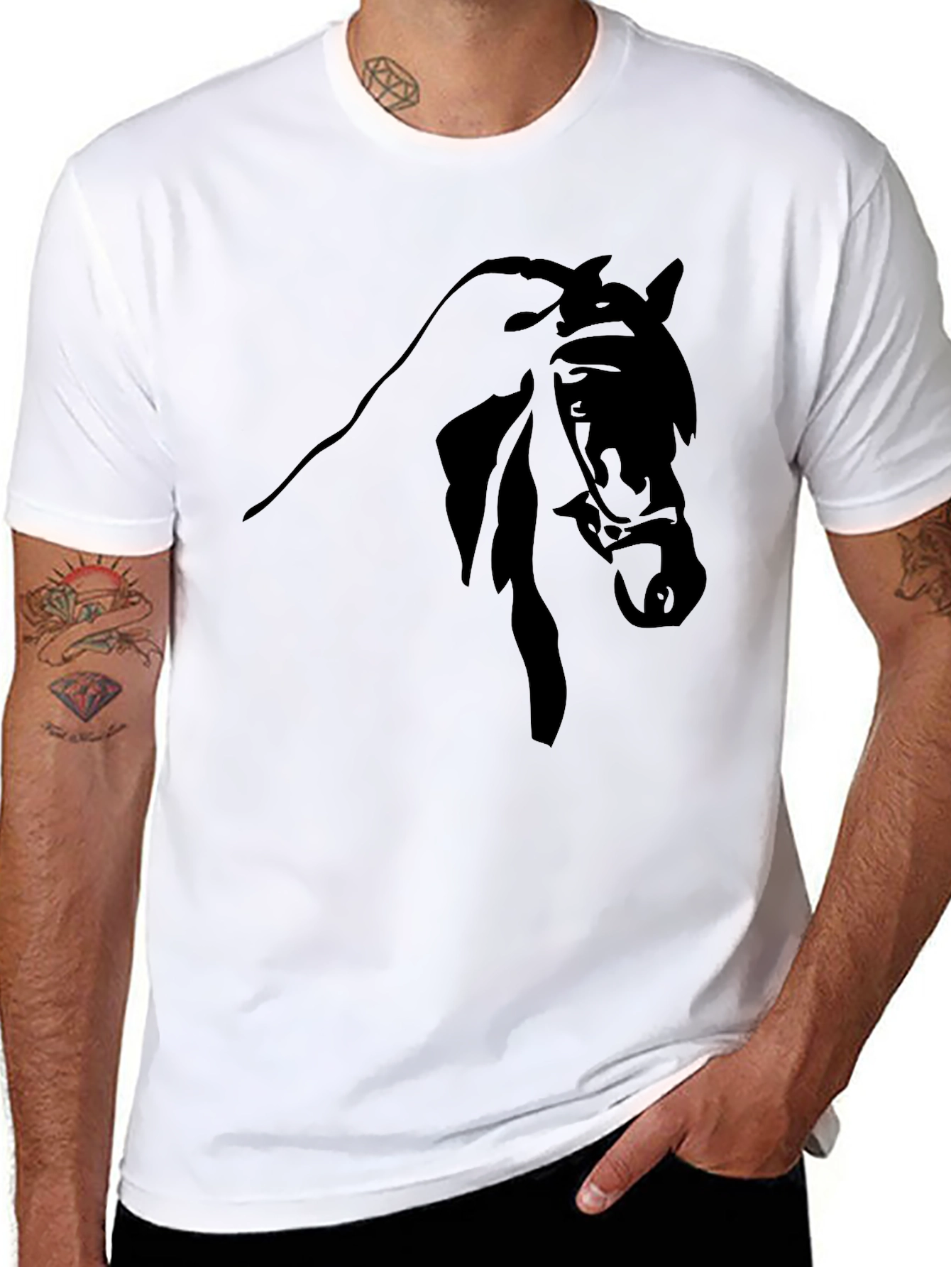 Black Black Horse Graphic Tee - Equestrian Style view 8