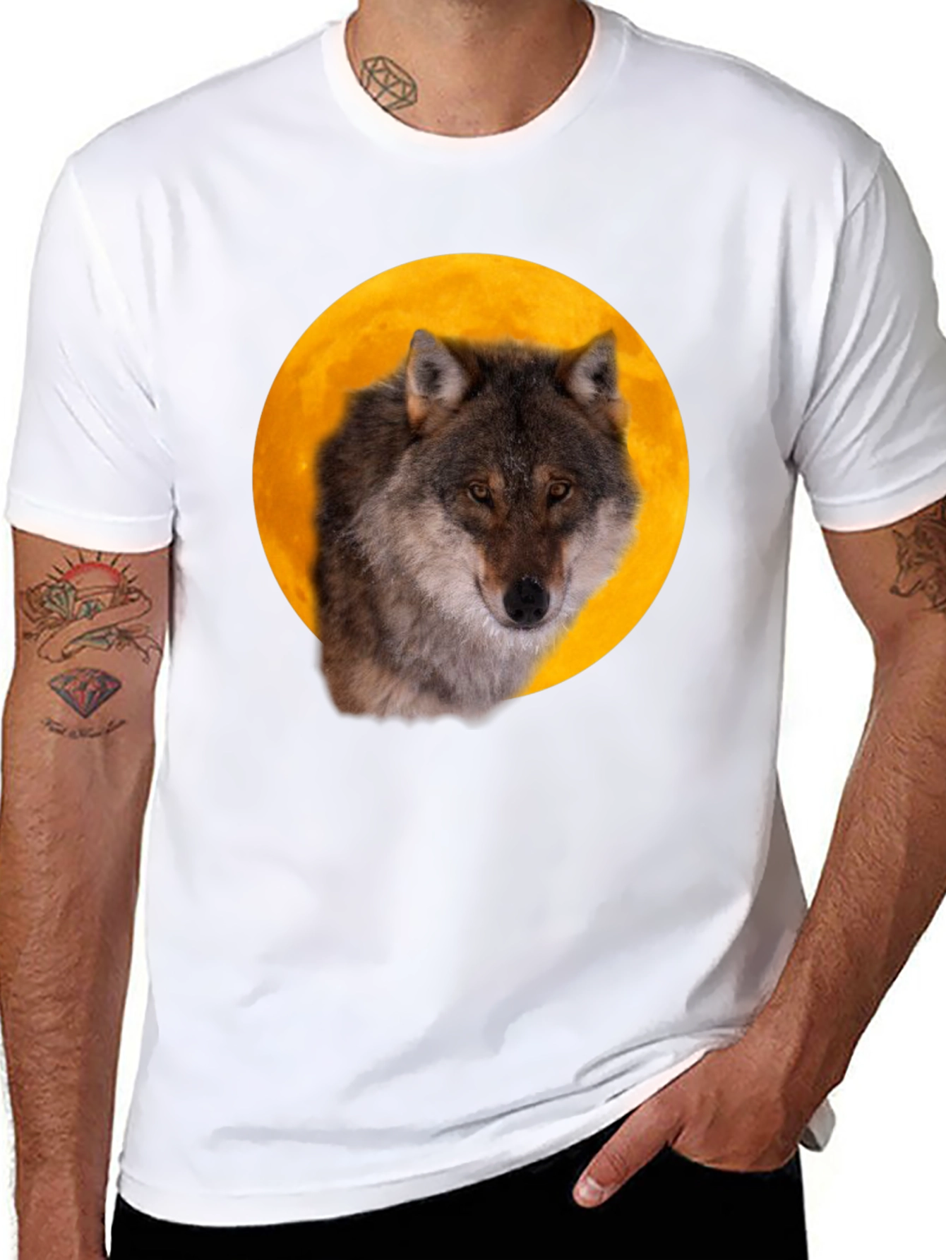 Black Wolf Moon Graphic Tee - Black view 8