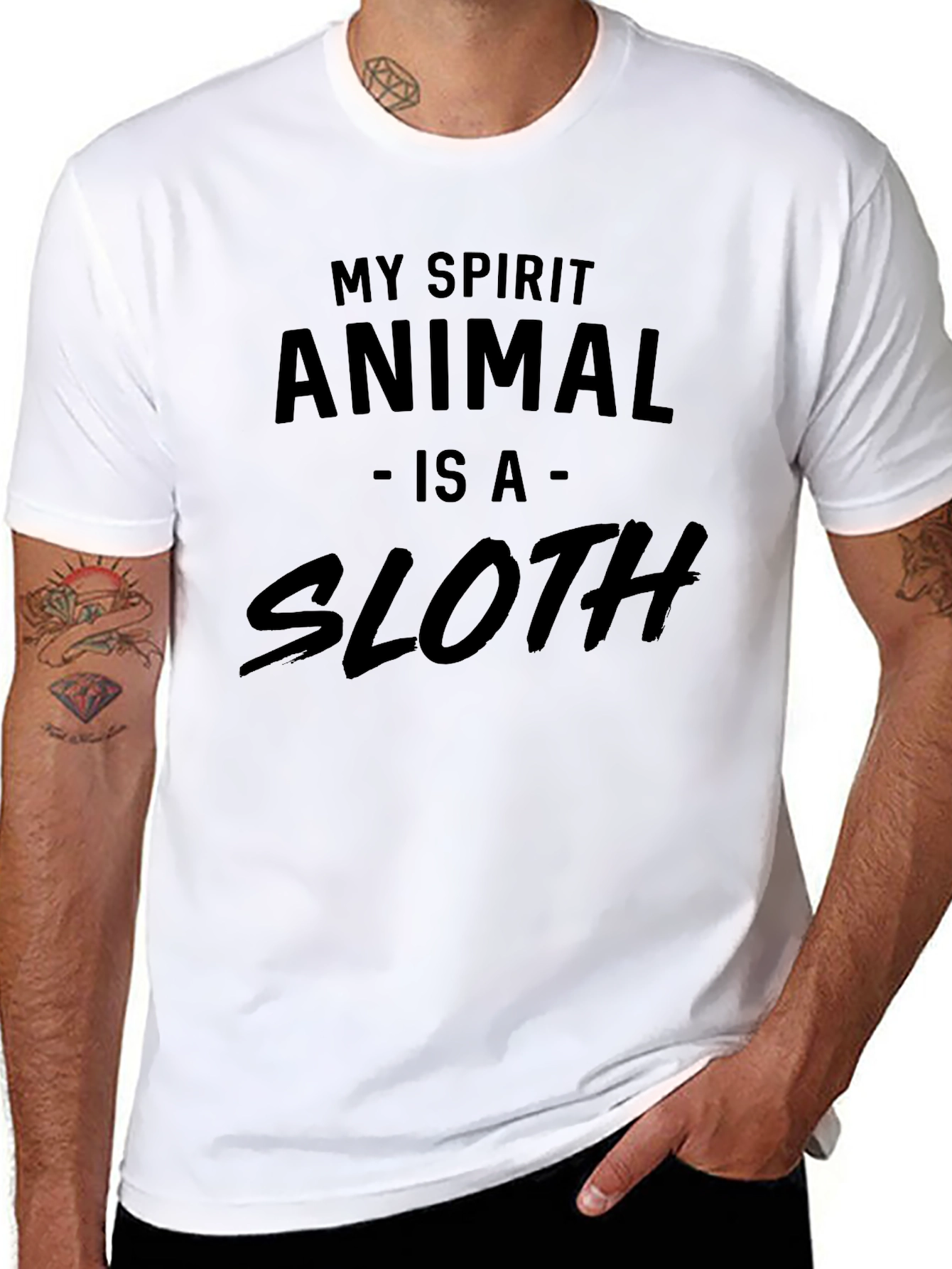Black My Spirit Animal Is A Sloth Graphic T-Shirt view 8