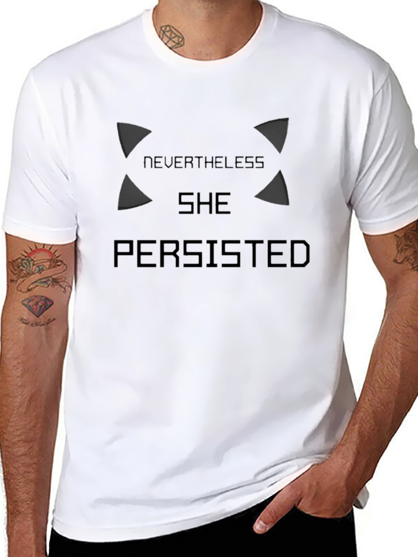 Black Nevertheless She Persisted Graphic Tee view 8