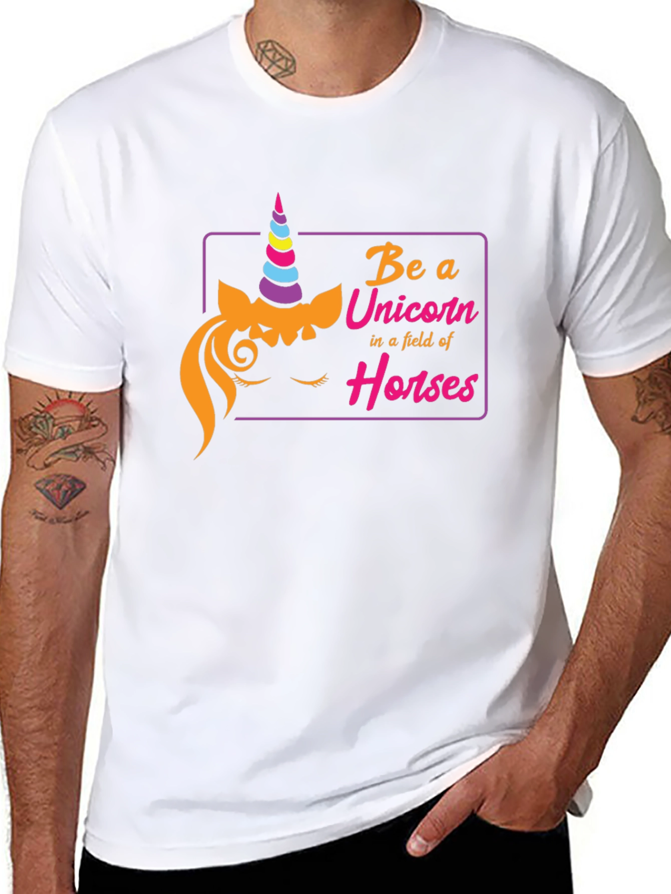 Black Be a Unicorn T-Shirt - Fun Novelty Tee view 8