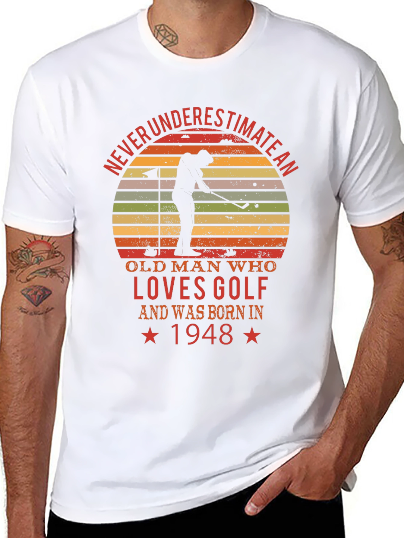 Black Golf Lover T-Shirt - Born in 1948 view 8
