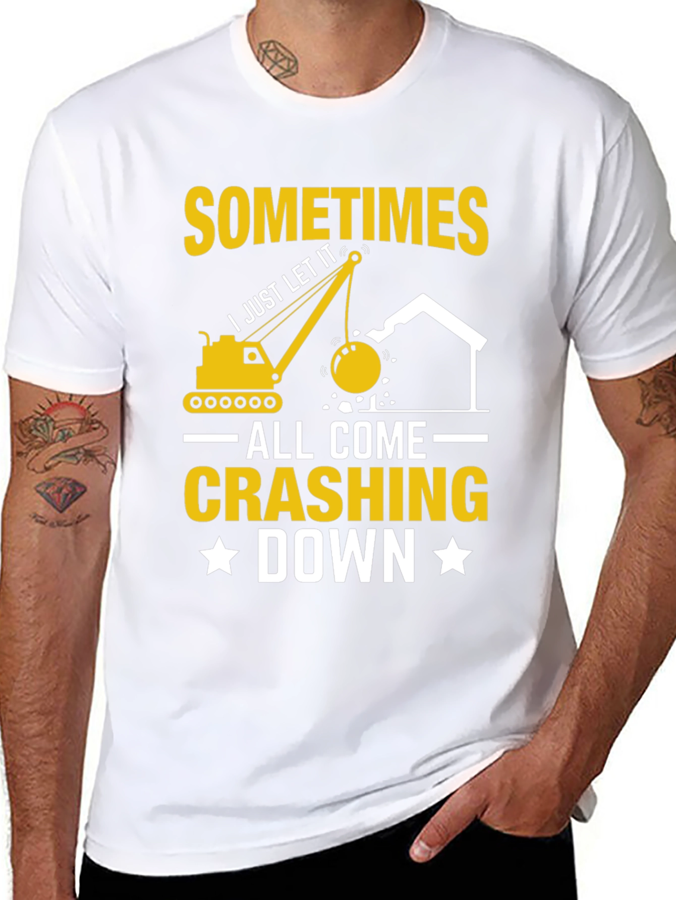 Black Sometimes I Just Let It All Come Crashing Down T-Shirt view 8