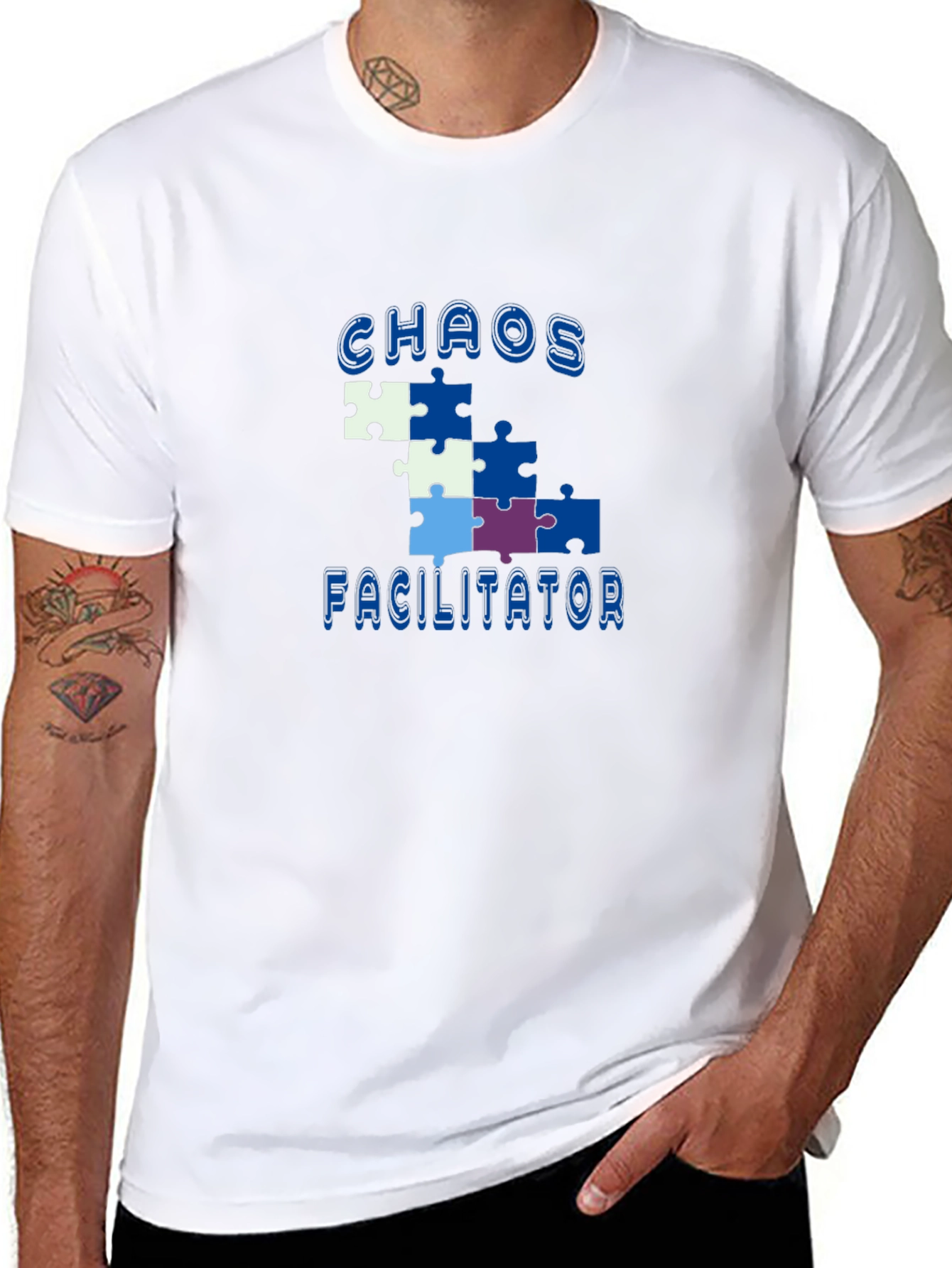 Black Chaos Facilitator Puzzle Piece Graphic Tee view 8