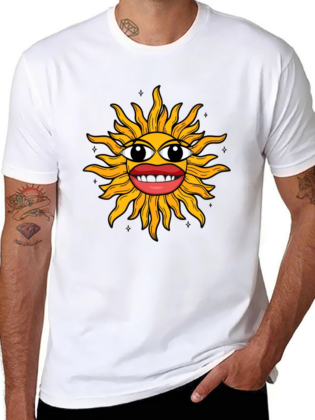 Black Funky Sun Graphic Tee - Black view 8