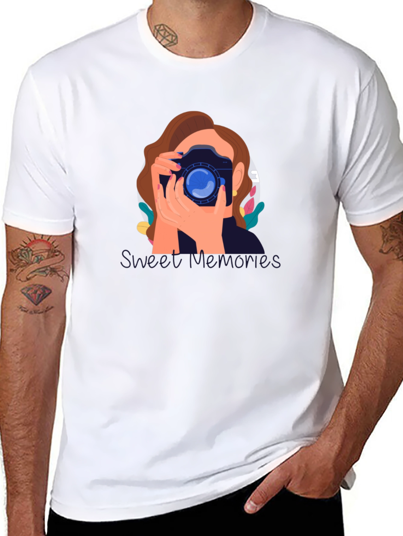 Black Photographer Graphic T-Shirt - Unisex Cotton Tee view 8