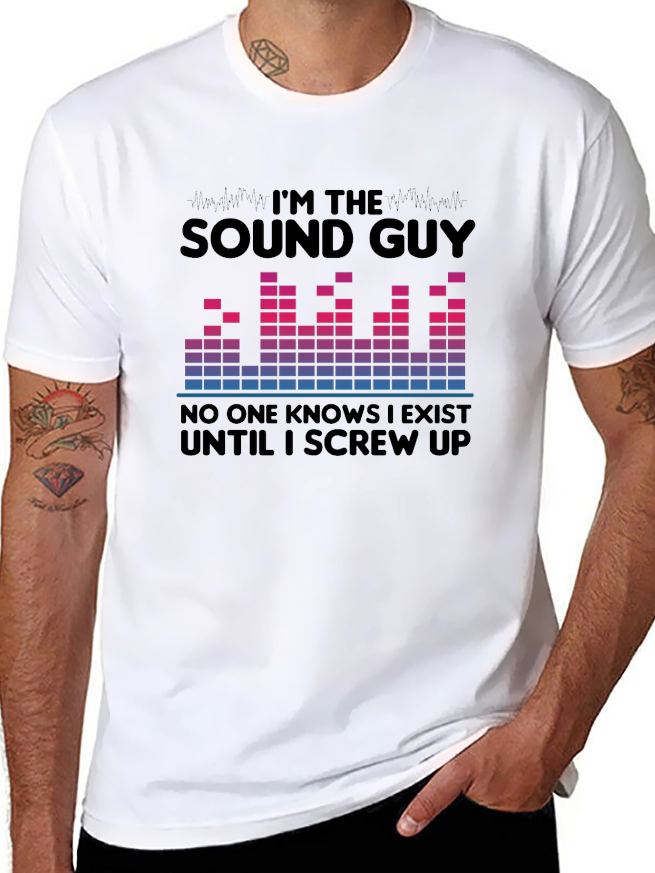 Black Sound Guy T-Shirt - Funny Audio Engineer Tee view 8
