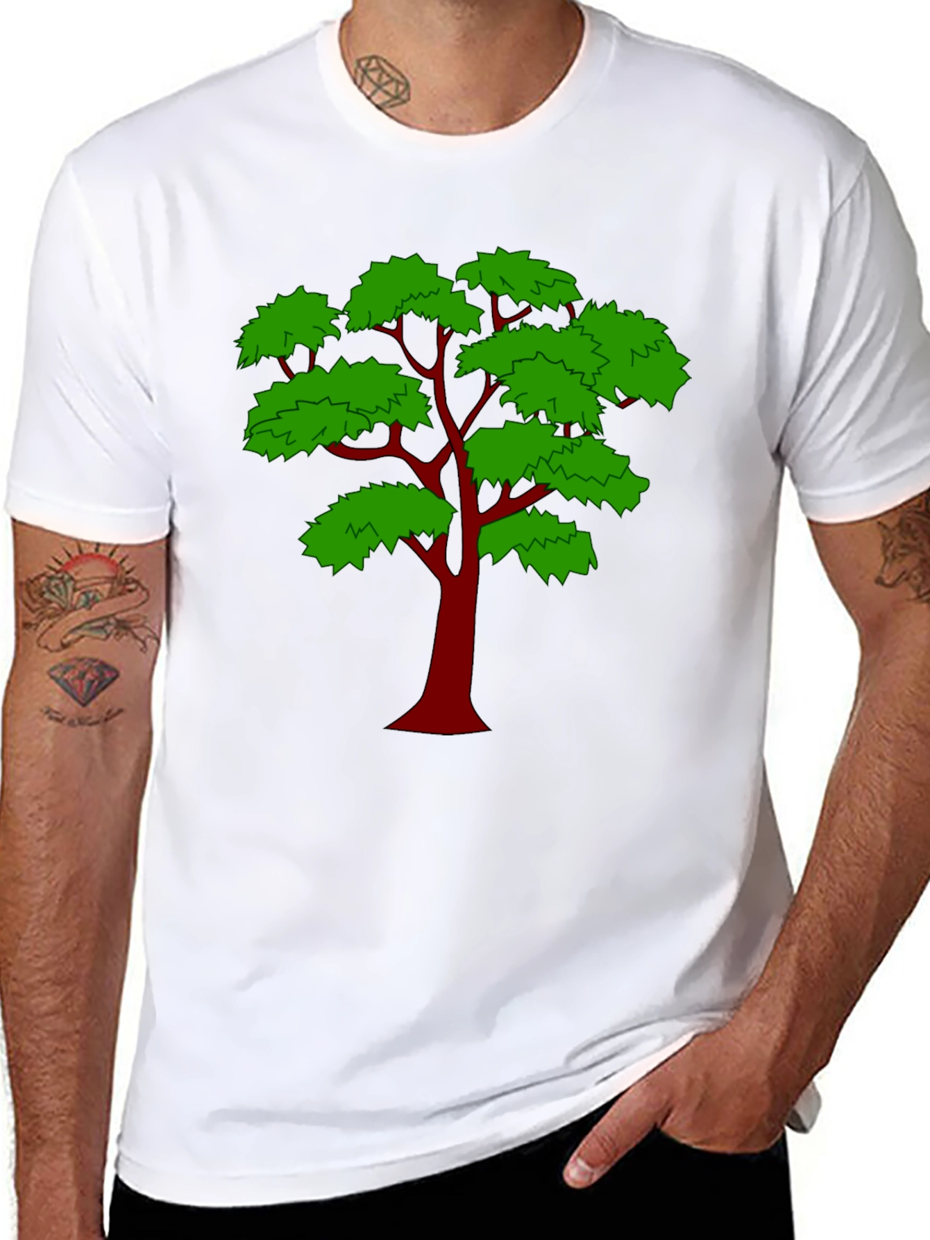 Black Arboreal Tee - Bold Tree Graphic view 8