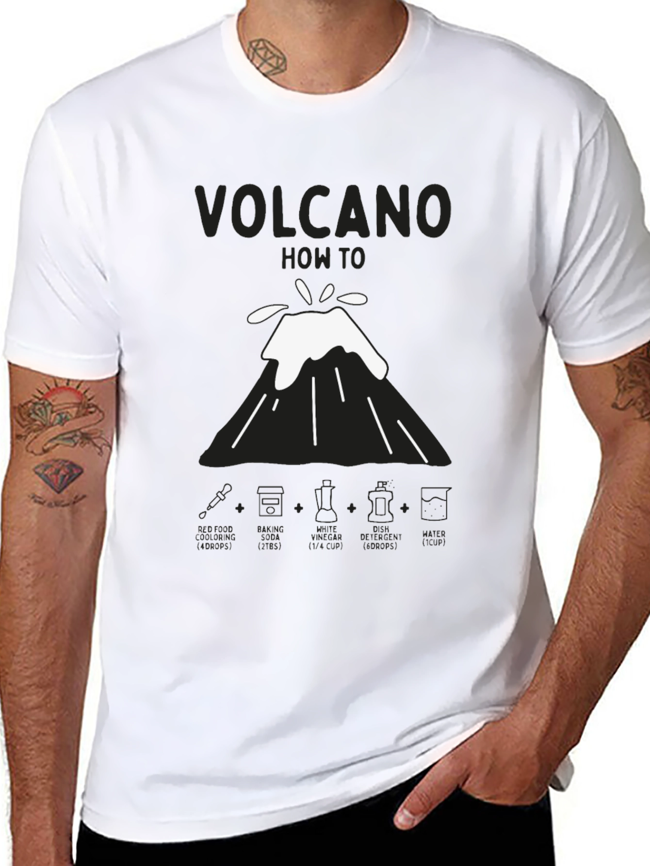 Black Volcano How-To Men's Black T-Shirt view 8