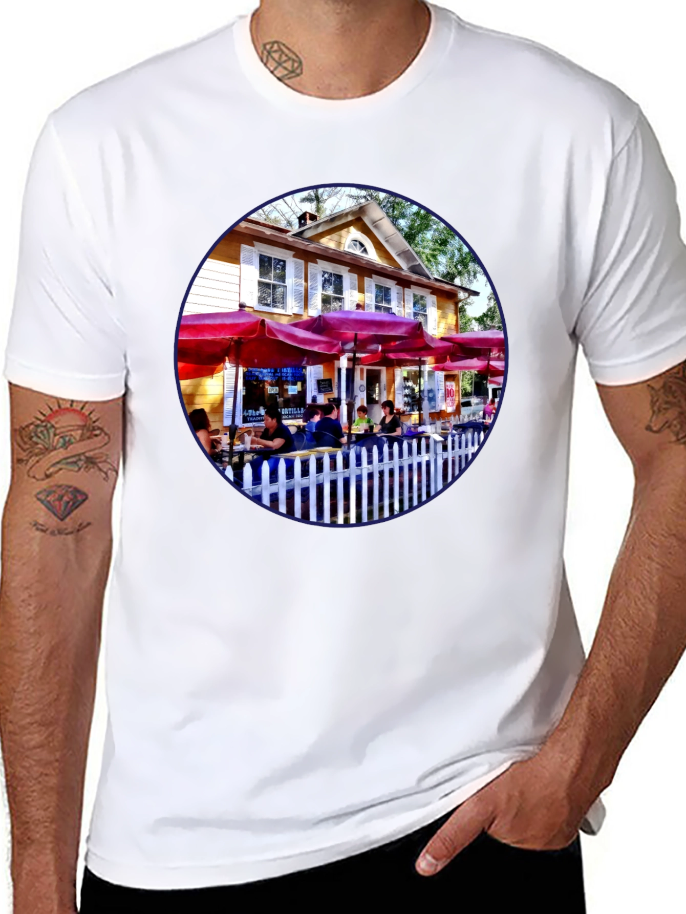 Black Restaurant Patio Graphic Tee - Black view 8