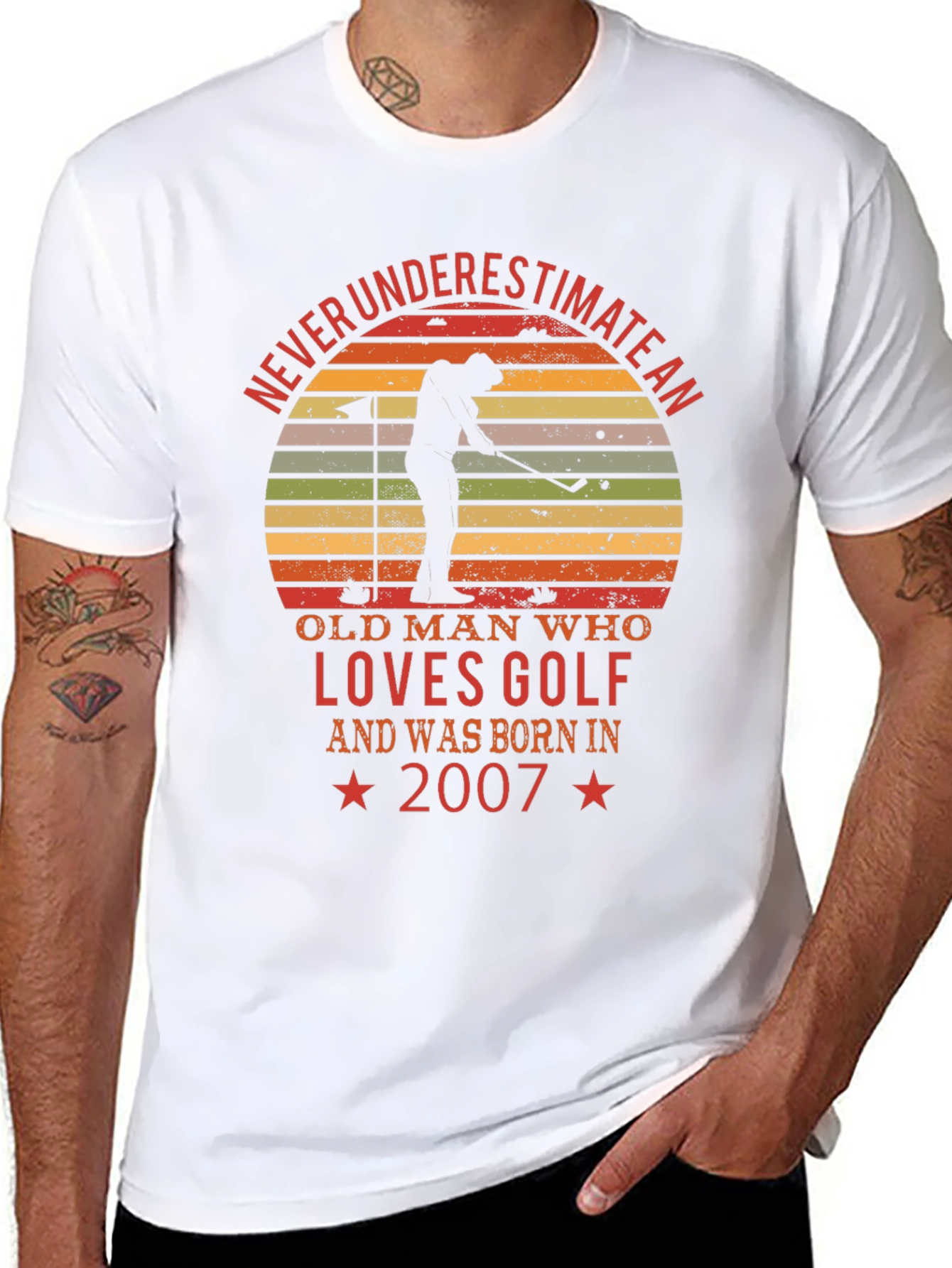 Black Golf Lover Birthday Year 2007 T-Shirt view 8